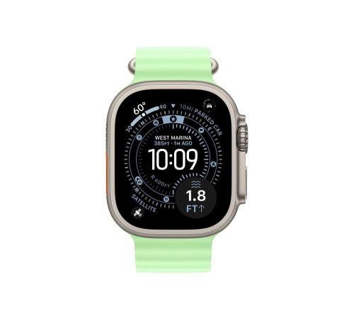 Умные часы Apple Watch Ultra 3 (2025) GPS + Cellular, 49 мм, Natural Titanium Case with Neon Green Ocean Band