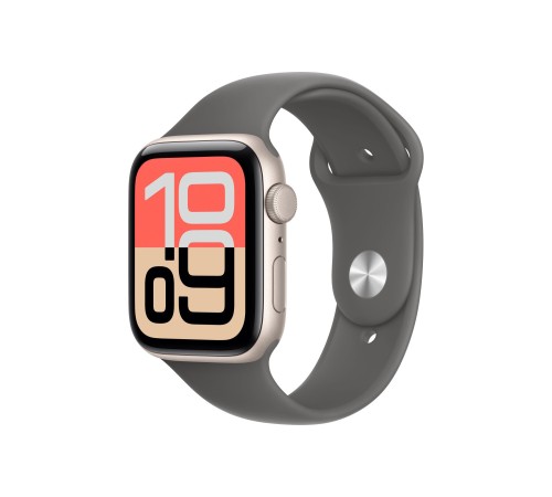 Умные часы Apple Watch SE 3 (2025) 44mm Starlight Aluminum Case with Stone Gray Sport Band  M/L