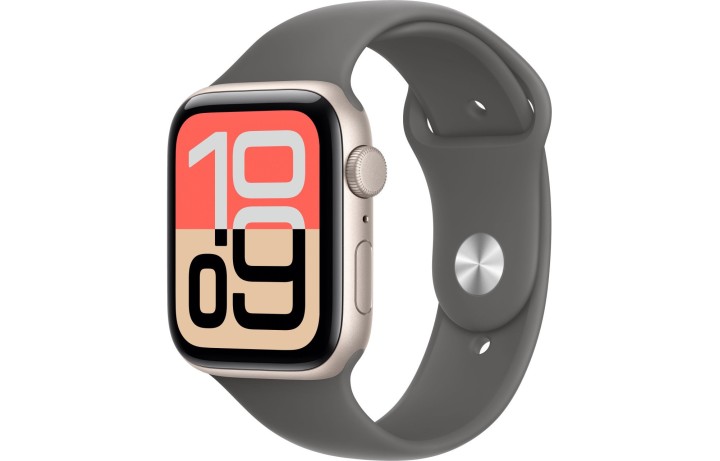 Умные часы Apple Watch SE 3 (2025) 44mm Starlight Aluminum Case with Stone Gray Sport Band  M/L