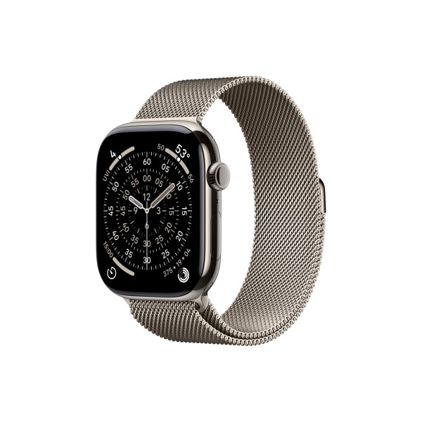 Apple Watch S11 42mm GPS + Cellular, Natural Titanium Case with Natural Milanese Loop