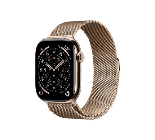 Apple Watch S11 42mm GPS + Cellular, Gold Titanium Case with Gold Milanese Loop