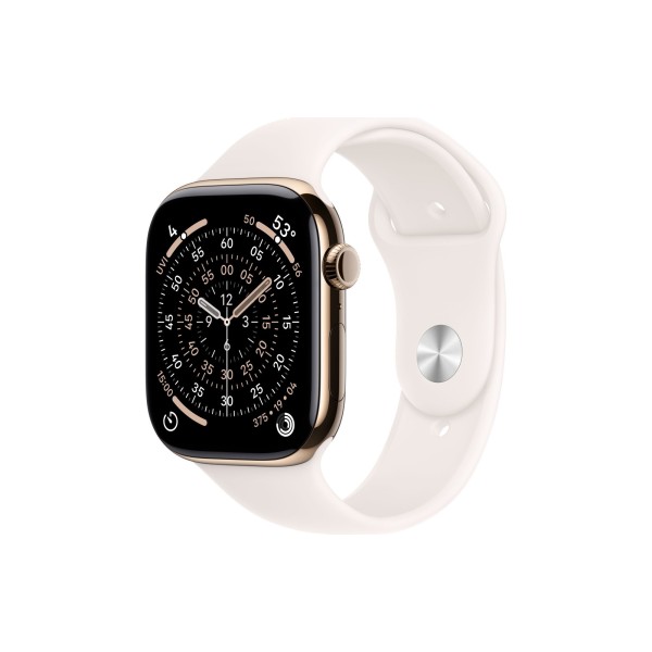 Apple Watch S11 42mm GPS + Cellular, Gold Titanium Case with Light Blush Sport Band S/M