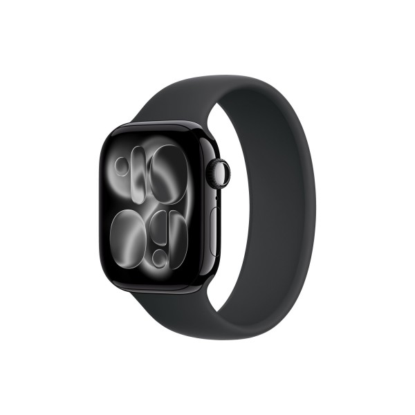 Apple Watch S11 42mm Jet Black Aluminum Case with Black Solo Loop Size 5