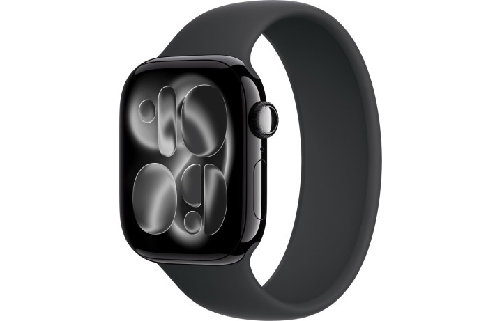 Apple Watch S11 42mm Jet Black Aluminum Case with Black Solo Loop Size 5