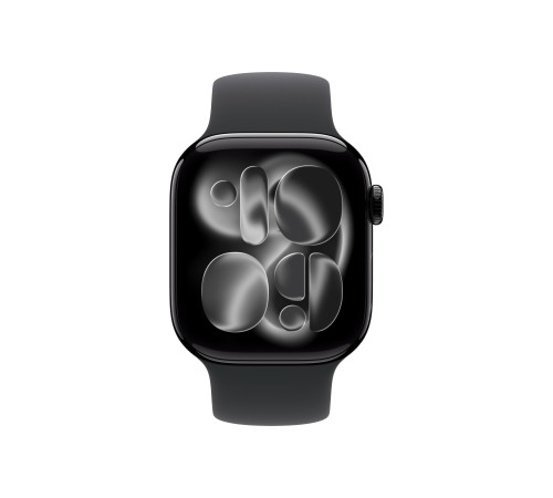 Apple Watch S11 42mm Jet Black Aluminum Case with Black Solo Loop Size 7