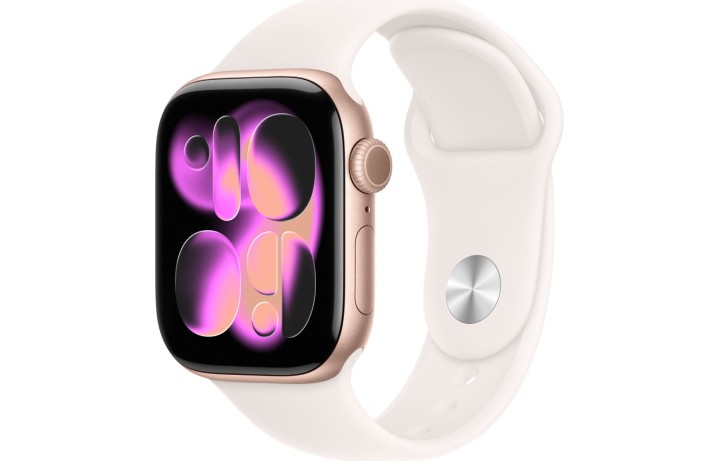 Apple Watch S11 GPS + Cellular 42mm Rose Gold Aluminum Case with Light Blush Sport Band S/M