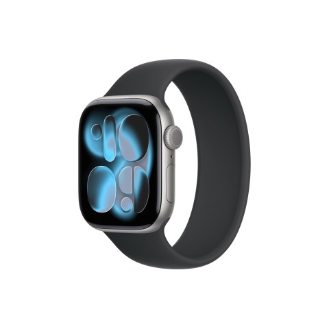 Apple Watch S11 42mm Space Gray Aluminum Case with Black Solo Loop Size 4