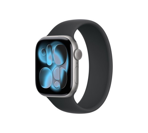 Apple Watch S11 42mm Space Gray Aluminum Case with Black Solo Loop Size 4