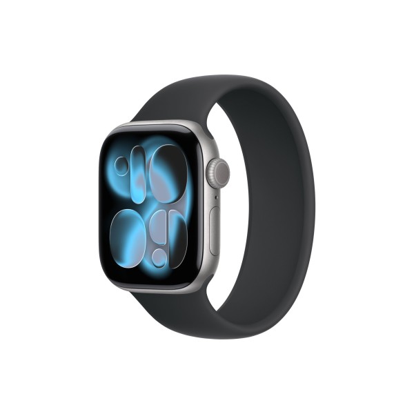 Apple Watch S11 42mm Space Gray Aluminum Case with Black Solo Loop Size 4