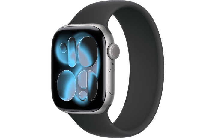 Apple Watch S11 42mm Space Gray Aluminum Case with Black Solo Loop Size 4