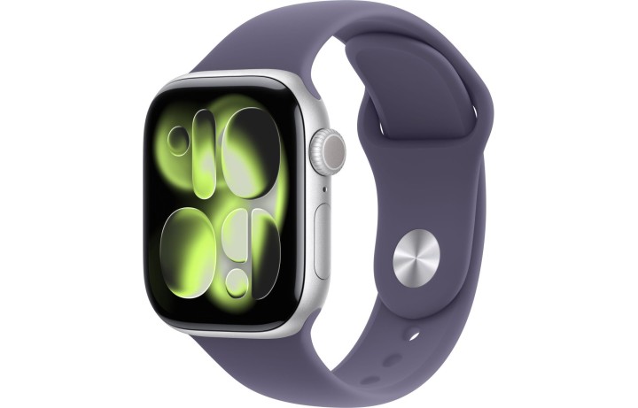 Apple Watch S11 42mm Silver Aluminum Case with Purple Fog Sport Band S/M