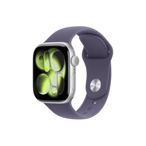 Apple Watch S11 46mm Silver Aluminum Case with Purple Fog Sport Band S/M