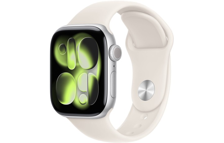 Apple Watch S11 42mm Silver Aluminum Case with Starlight Sport Band S/M