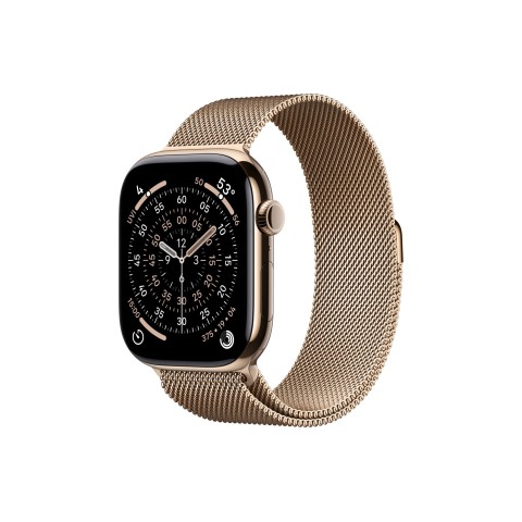 Apple Watch S11 46mm GPS + Cellular, Gold Titanium Case with Gold Milanese Loop M/L