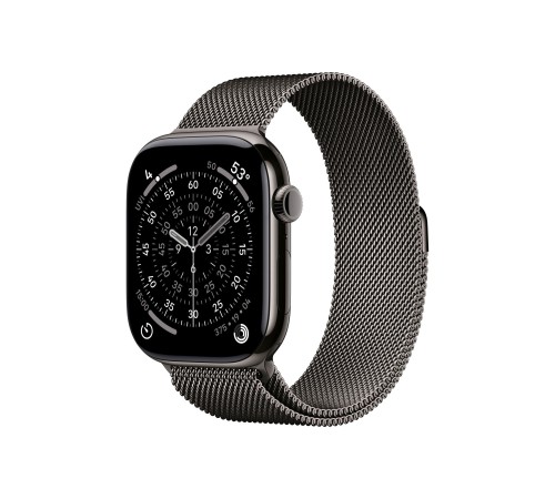 Apple Watch S11 46mm GPS + Cellular, 46mm Slate Titanium Case with Slate Milanese Loop S/M