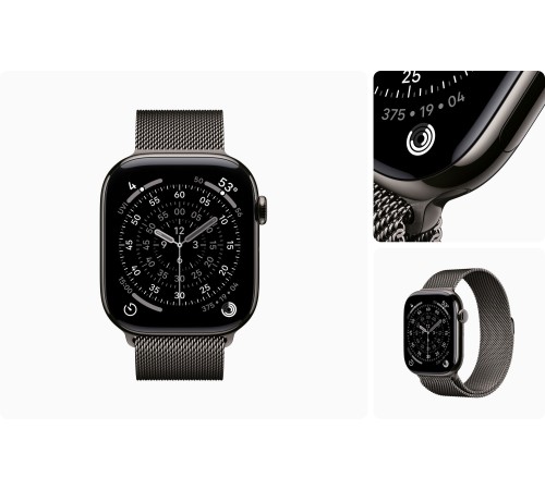Apple Watch S11 46mm GPS + Cellular, 46mm Slate Titanium Case with Slate Milanese Loop S/M
