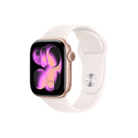 Apple Watch S11 42mm Rose Gold Aluminum Case with Light Blush Sport Band M/L