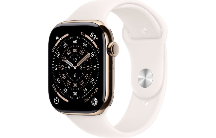 Apple Watch S11 46mm GPS + Cellular, Gold Titanium Case with Light Blush Sport Band M/L