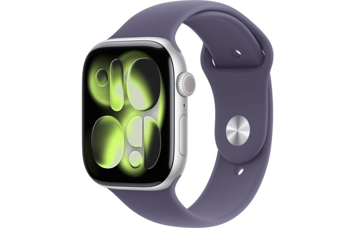 Apple Watch S11 46mm Silver Aluminum Case with Purple Fog Sport Band M/L