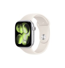 Apple Watch S11 46mm Silver Aluminum Case with with Starlight Sport Band M/L