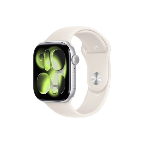 Apple Watch S11 46mm Silver Aluminum Case with with Starlight Sport Band M/L