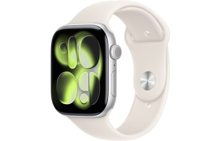 Apple Watch S11 46mm Silver Aluminum Case with with Starlight Sport Band M/L