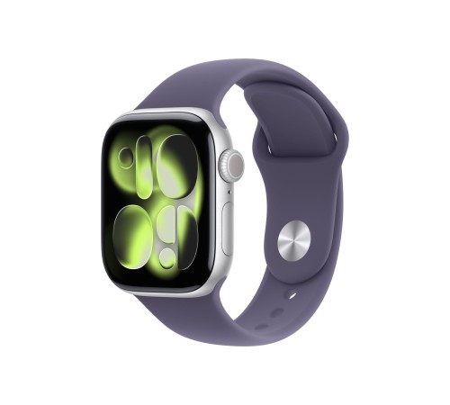 Apple Watch S11 42mm GPS + Cellular Silver Aluminum Case with Purple Fog Sport Band S/M