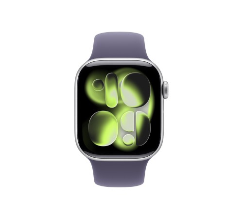 Apple Watch S11 42mm GPS + Cellular Silver Aluminum Case with Purple Fog Sport Band S/M