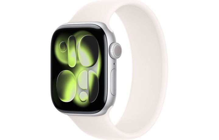 Apple Watch S11 42mm Silver Aluminum Case with Light Blush Solo Loop Size 4