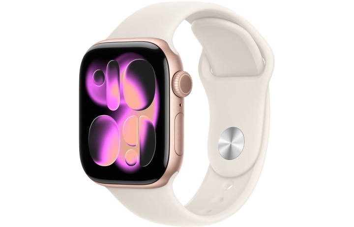 Apple Watch S11 42mm Rose Gold Aluminum Case with Starlight Sport Band S/M