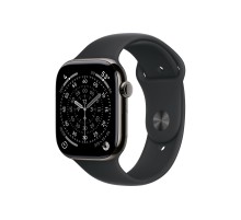 Apple Watch S11 46mm GPS + Cellular, Slate Titanium Case with Black Sport Band S/M