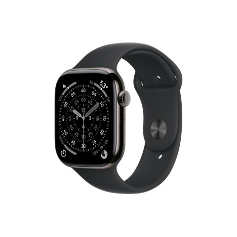 Apple Watch S11 46mm GPS + Cellular, Slate Titanium Case with Black Sport Band S/M