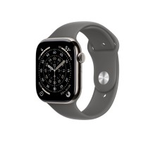 Apple Watch S11 46mm GPS + Cellular, Natural Titanium Case with Stone Gray Sport Band S/M