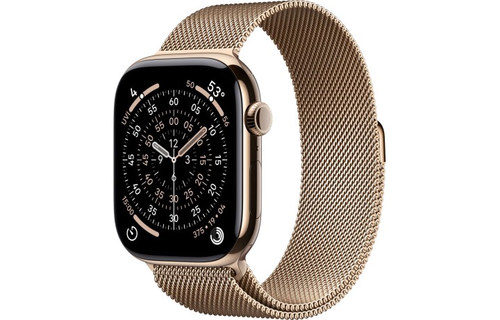 Apple Watch S11 46mm GPS + Cellular, Gold Titanium Case with Gold Milanese Loop S/M