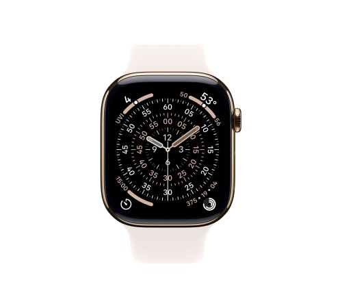 Apple Watch S11 46mm GPS + Cellular, Gold Titanium Case with Light Blush Sport Band S/M