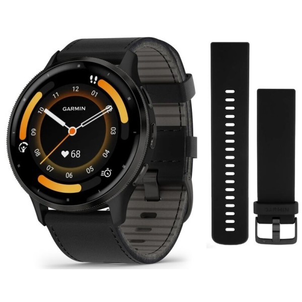 Умные часы Garmin Venu 3 Slate Black Leather 010-02784-52