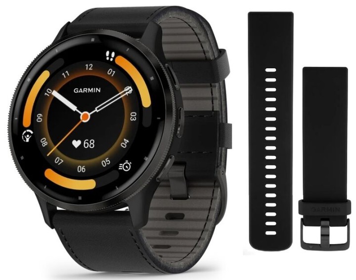 Умные часы Garmin Venu 3 Slate Black Leather 010-02784-52