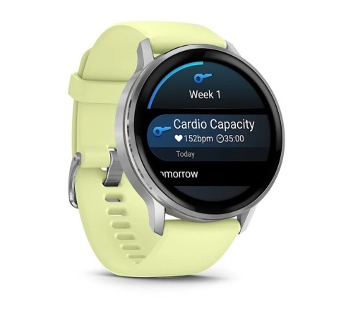 Умные часы Garmin Venu 4 45mm Silver Bezel With Citron Silicone Band 010-03014-02