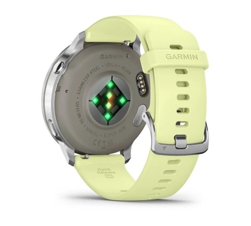 Умные часы Garmin Venu 4 45mm Silver Bezel With Citron Silicone Band 010-03014-02