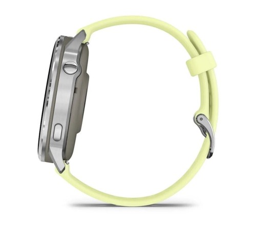 Умные часы Garmin Venu 4 45mm Silver Bezel With Citron Silicone Band 010-03014-02