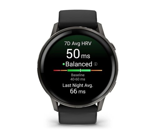 Умные часы Garmin Venu 4 45mm Silver Bezel With Black Silicone Band 010-03014-00