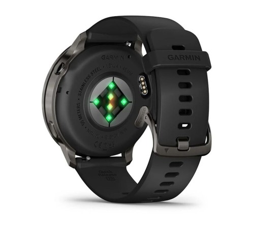 Умные часы Garmin Venu 4 45mm Silver Bezel With Black Silicone Band 010-03014-00