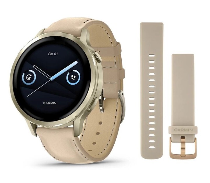 Умные часы Garmin Venu 4 41mm Lunar Gold Leather 010-03013-03