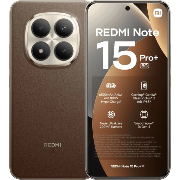 Смартфон Xiaomi Redmi Note 15 Pro Plus 8/256 ГБ, 5G, NFC, Dual nano SIM, коричневый