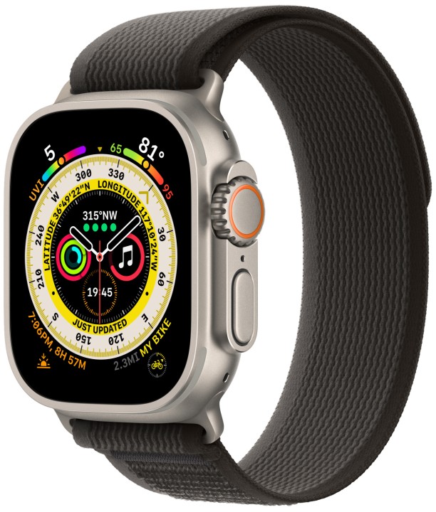 Умные часы Apple Watch Ultra 49 мм Titanium Case, титановый/черно-серый Trail Loop (M/L)