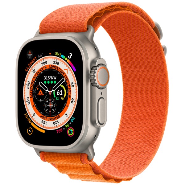 Умные часы Apple Watch Ultra 49 мм Titanium Case, титановый/оранжевый Alpine Loop (L)