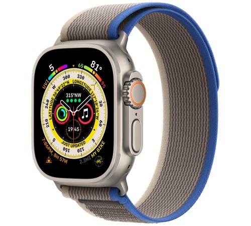 Умные часы Apple Watch Ultra 49 мм с титановым корпусом и сине-серым ремешком Trail Loop (M/L)
