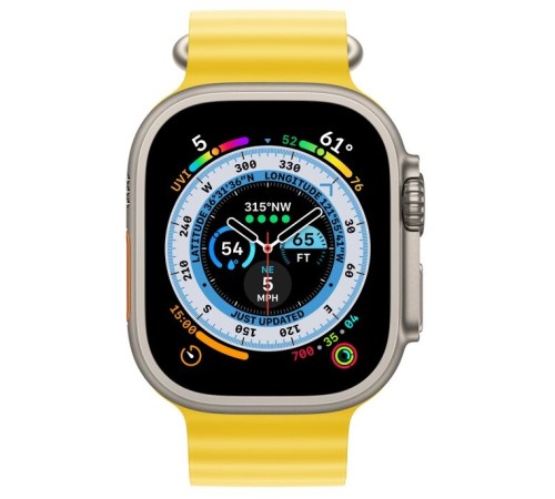 Умные часы Apple Watch Ultra 49 мм с титановым корпусом и жёлтым ремешком Ocean Band: стиль и функциональность