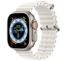 Умные часы Apple Watch Ultra 49 мм Titanium Case, титановый/белый Ocean Band (S)