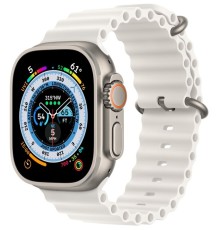 Умные часы Apple Watch Ultra 49 мм Titanium Case, титановый/белый Ocean Band (S)